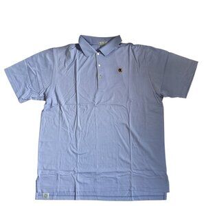 Peter Millar Men's Light Blue 100% Cotton Polo Shirt XL - Native American Logo